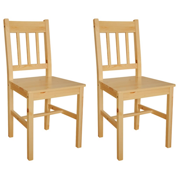 Set of 2 Pinewood Dining Chairs – Natural Finish, Sturdy & Stylish Kitchen Furniture