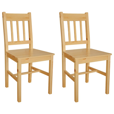 Set of 2 Pinewood Dining Chairs – Natural Finish, Sturdy & Stylish Kitchen Furniture