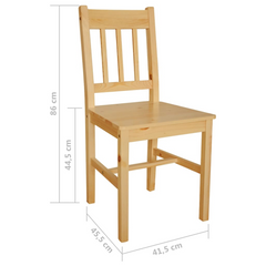 Set of 2 Pinewood Dining Chairs – Natural Finish, Sturdy & Stylish Kitchen Furniture