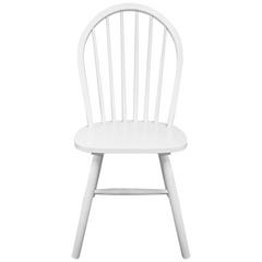 Dining Chairs Set of 2 - Classic White Solid Rubber Wood with Rustic Charm