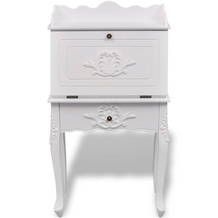 Elegant Wooden French Secretary Desk with Ample Storage – White Finish