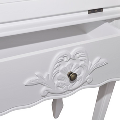 Elegant Wooden French Secretary Desk with Ample Storage – White Finish