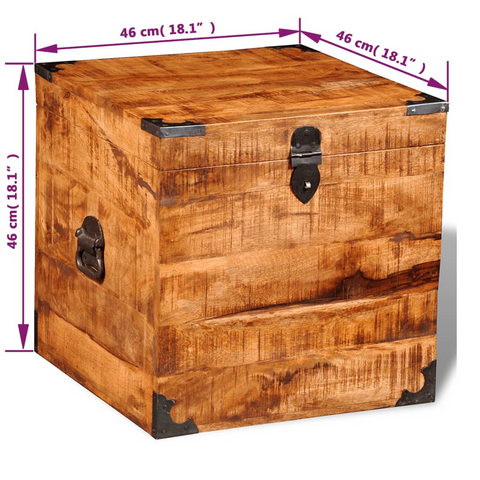 Cubic Rough Mango Wood Storage Chest - Handmade, Durable, and Unique