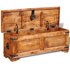 Handmade Rough Mango Wood Storage Chest - Rustic, Durable & Unique