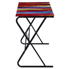 Rainbow Pattern Glass Desk - Contemporary and Stylish Design