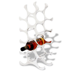 Modern Silver Aluminium Wine Rack - Holds 15 Bottles