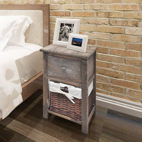 Bedside Cabinet Wood Brown - Rustic Charm for Your Home