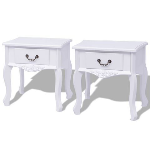 Bedside Cabinets 2 pcs MDF White - Stylish and Versatile