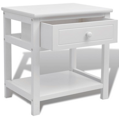 Bedside Cabinet Wood White - Stylish and Functional