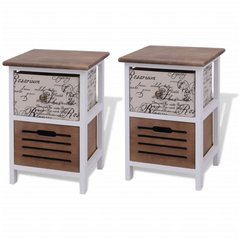 Bedside Cabinets 2 pcs Wood - Country House Style, Rustic Charm