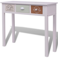 French Country Style Wooden Console Table with Drawers - Rustic Charm for Your Home