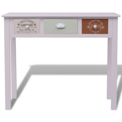 French Country Style Wooden Console Table with Drawers - Rustic Charm for Your Home