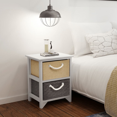 Wooden Bedside Cabinet | Rustic Charm and Ample Storage Space