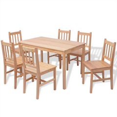 Seven Piece Dining Set Pinewood - Timeless Design, High-Quality Materials