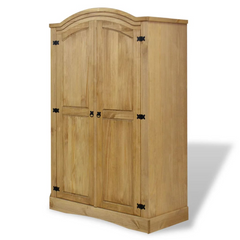 Wardrobe Mexican Pine Corona Range 2 Doors - Rustic Charm for Your Bedroom | vidaXL.com