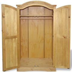 Wardrobe Mexican Pine Corona Range 2 Doors - Rustic Charm for Your Bedroom | vidaXL.com