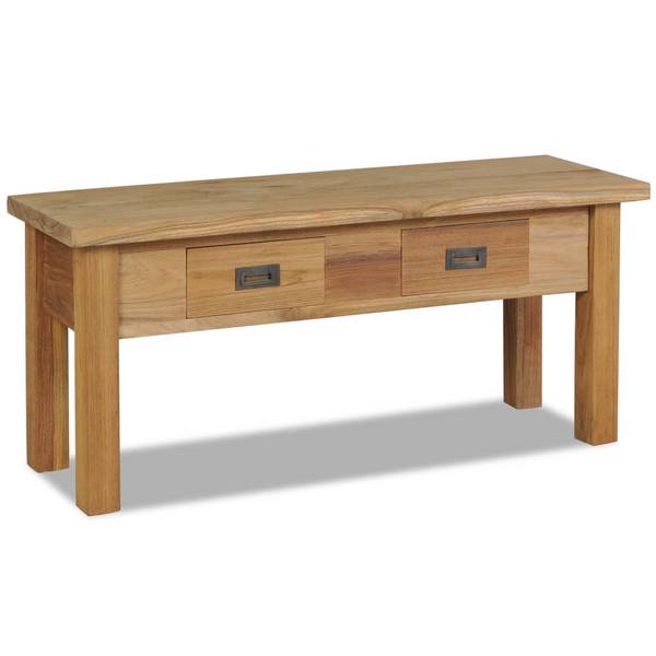 Colonial-Style Hall Bench - Solid Teak, Multi-Functional with Ample Storage, 90x30x40 cm