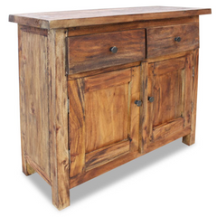 Rustic Sideboard | Solid Mahogany Wood | 75x30x65 cm | Vintage Style Cabinet with Ample Storage