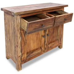 Rustic Sideboard | Solid Mahogany Wood | 75x30x65 cm | Vintage Style Cabinet with Ample Storage