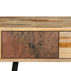 Vintage-Style Console Table | Solid Reclaimed Teak | 120x30x76 cm with 4 Drawers | Polished & Lacquered Finish