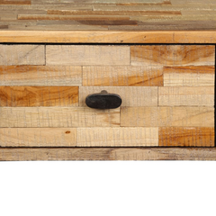 Vintage-Style Console Table | Solid Reclaimed Teak | 120x30x76 cm with 4 Drawers | Polished & Lacquered Finish