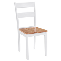 Dining Chairs 2 pcs White Solid Rubber Wood - Elegant and Durable