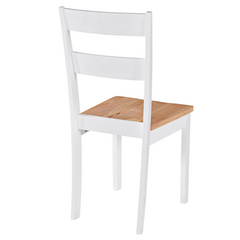 Dining Chairs 2 pcs White Solid Rubber Wood - Elegant and Durable