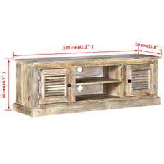 TV Cabinet Solid Mango Wood - Vintage Style and Durable Construction