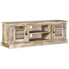 TV Cabinet Solid Mango Wood - Vintage Style and Durable Construction