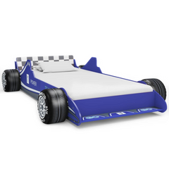 Blue Children's Race Car Bed in Blue - 90x200 cm | Fun & Secure Kids Bed Frame