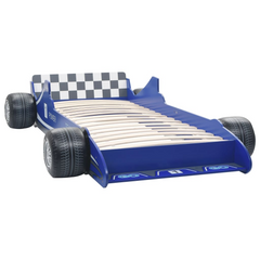 Blue Children's Race Car Bed in Blue - 90x200 cm | Fun & Secure Kids Bed Frame