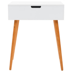 Chic White Dressing Table with Mirror - MDF & Pinewood - 60x40x75 cm