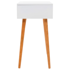 Chic White Dressing Table with Mirror - MDF & Pinewood - 60x40x75 cm