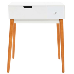 Elegant Dressing Table with Mirror - Stylish MDF Design, White Finish - 60x50x86 cm