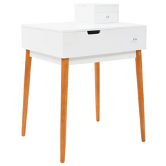 Elegant Dressing Table with Mirror - Stylish MDF Design, White Finish - 60x50x86 cm