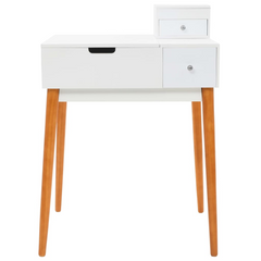 Elegant Dressing Table with Mirror - Stylish MDF Design, White Finish - 60x50x86 cm