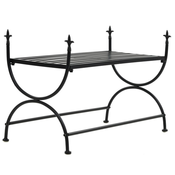 Vintage Style Metal Bench, 83x42x55 cm, Black - Elegant and Sturdy Seating Solution