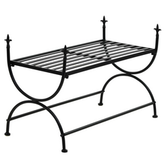 Vintage Style Metal Bench, 83x42x55 cm, Black - Elegant and Sturdy Seating Solution