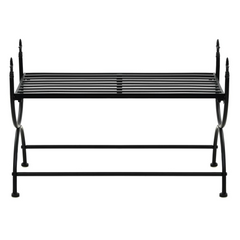 Vintage Style Metal Bench, 83x42x55 cm, Black - Elegant and Sturdy Seating Solution