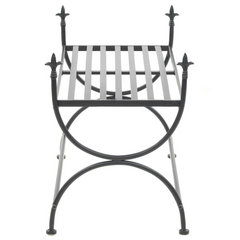 Vintage Style Metal Bench, 83x42x55 cm, Black - Elegant and Sturdy Seating Solution