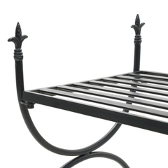 Vintage Style Metal Bench, 83x42x55 cm, Black - Elegant and Sturdy Seating Solution