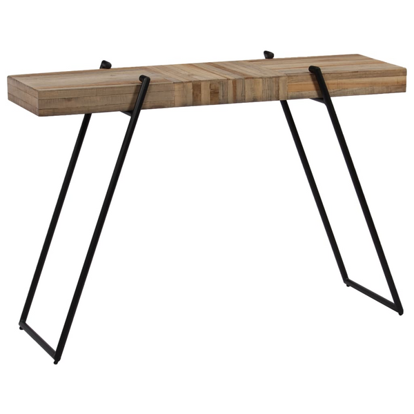 Console Table Reclaimed Teak - Stylish Industrial Design - 120x35x81 cm