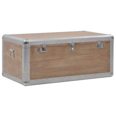 Rustic Wooden Storage Box - Multi-Purpose Fir Wood Chest, 91x52x40 cm, Brown