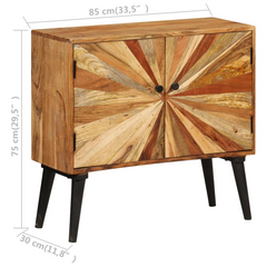 Rustic Sideboard | Solid Mango Wood | 85x30x75 cm | Ample Storage & Unique Design