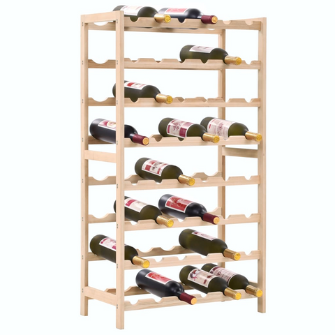 Cedar Wine Rack - 8 Tier, 48 Bottle Capacity, 57.5x28x102 cm