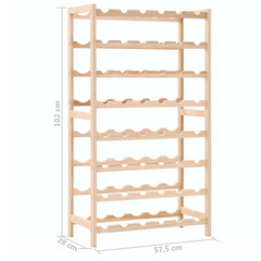 Cedar Wine Rack - 8 Tier, 48 Bottle Capacity, 57.5x28x102 cm