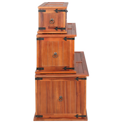 Storage Chests Set of 3 - Solid Acacia Wood, Stylish and Versatile Storage Solution