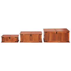 Storage Chests Set of 3 - Solid Acacia Wood, Stylish and Versatile Storage Solution