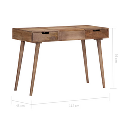 Elegant Dressing Table - 112x45x76 cm Solid Mango Wood, Modern Design with Mirror and Ample Storage