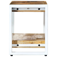 TV Cabinet 90x30x40cm Solid Mango Wood - Industrial-Inspired Wooden Side Cabinet